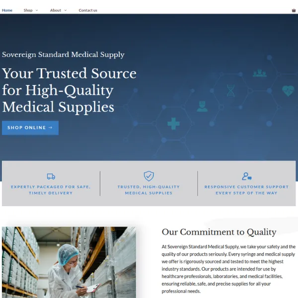 Screenshot of Soveriegn Standard Medical Supply